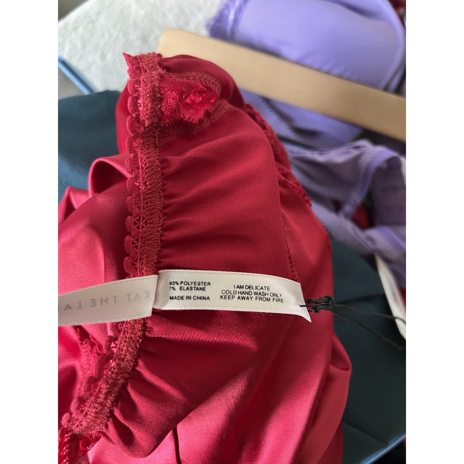 Kat The Label Lucille Shorts In Red Size Large L Satin Sexy Nwt Comfort Lounge — image 8 of 8